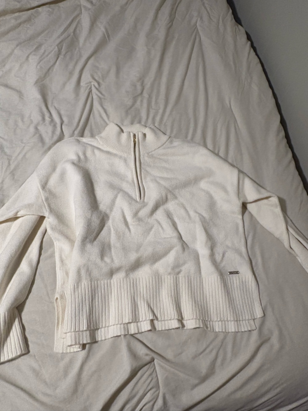 DKNY Cream Half-Zip Sweater